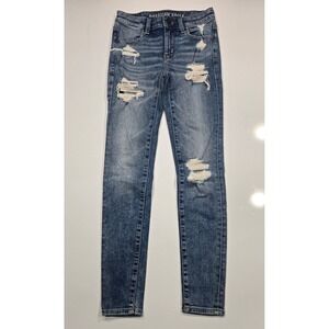 American Eagle‎ Jeggings Jeans Womens Size 00 Regular Ripped Distressed